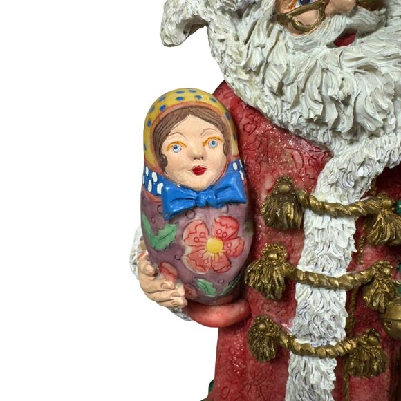 Santa's Magical Toyshop Grandfather Frost Russian Santa Matryoshka Gold Staff - Picture 11 of 14